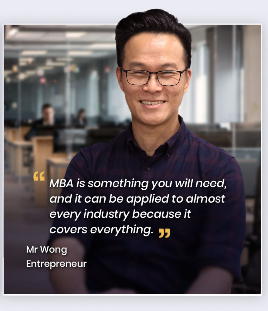 Nanyang Institiute of Management (NIM) Top Alumni, taking the Masters in Business Administration Programme. Mr Wong Chin Meng