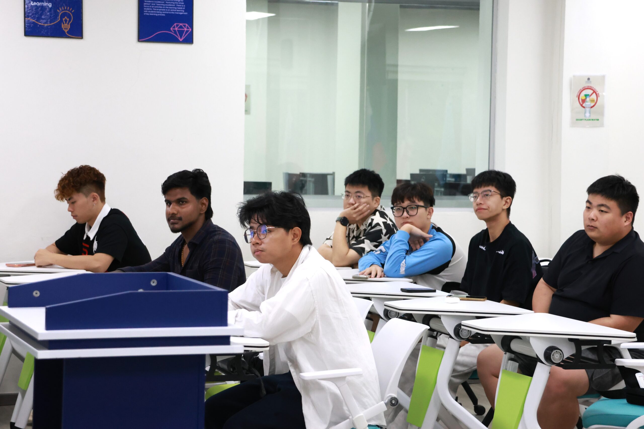 Students focusing during presentations